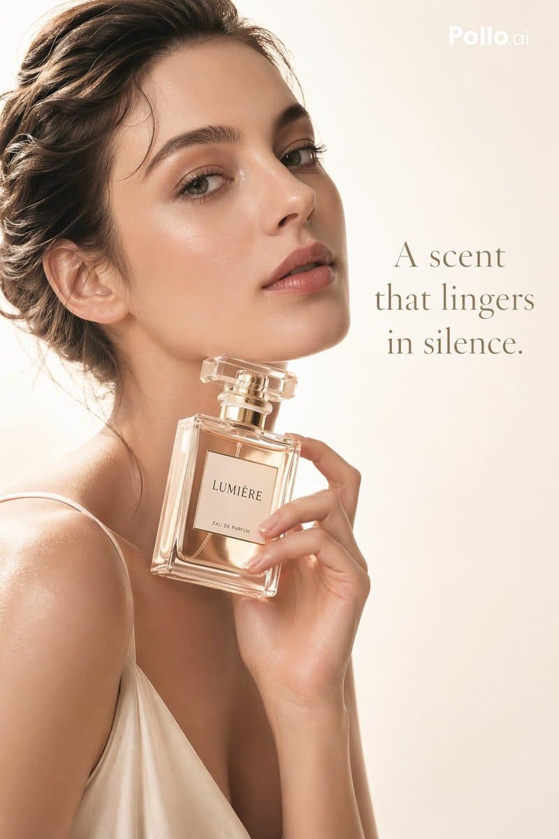 Luxury Perfume Editorial Ad - AI image template preview