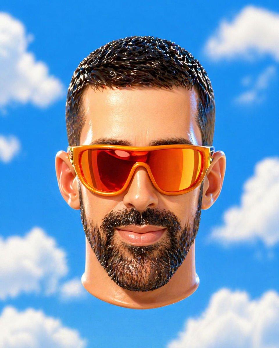 Surreal Floating Head Sky Portrait - AI image template preview