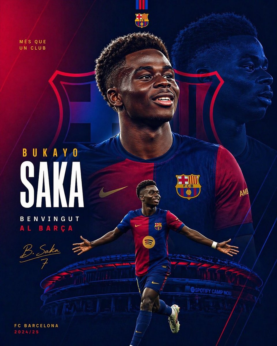 Barcelona Transfer Poster for Saka - AI image template preview