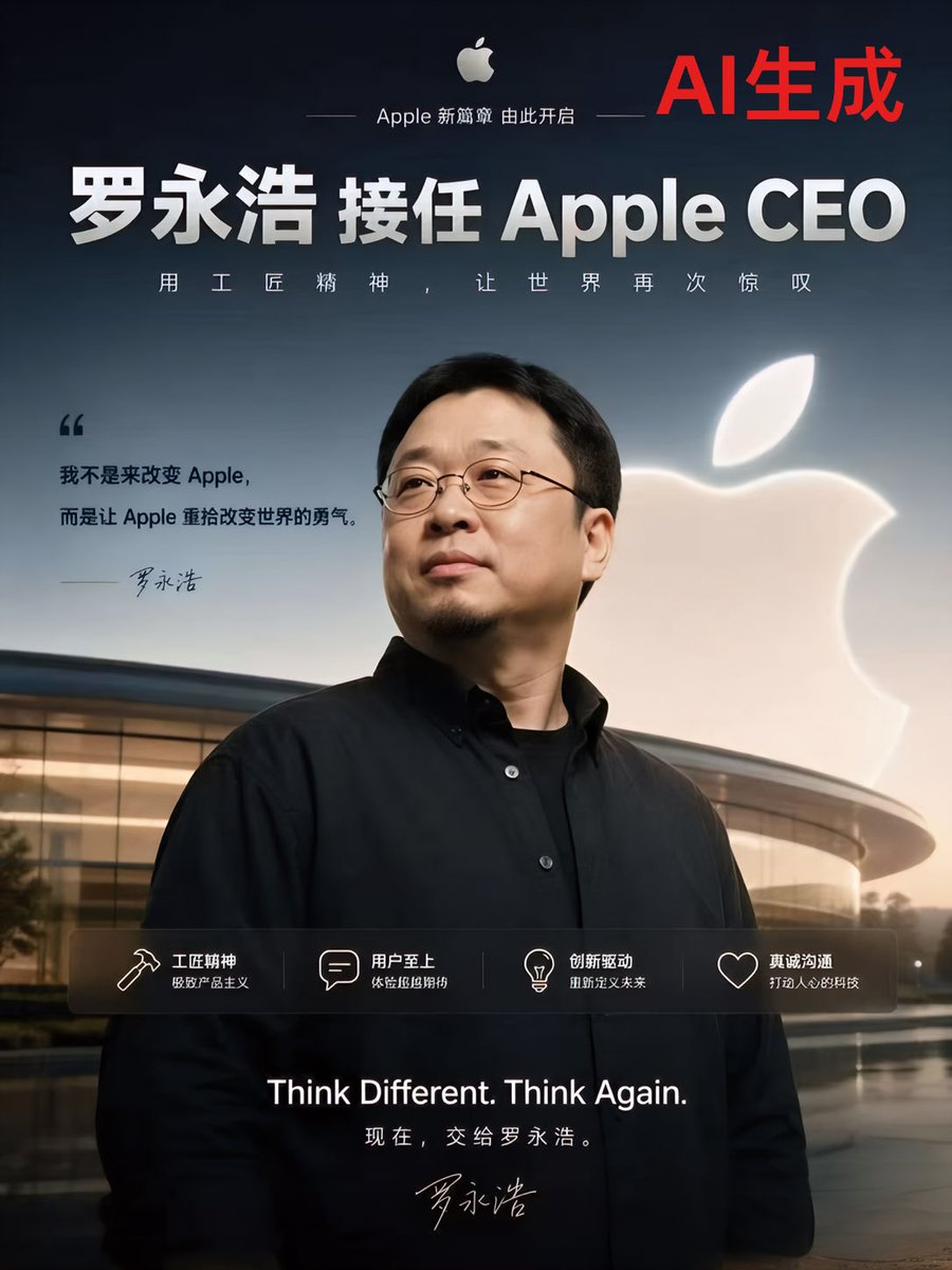 Fake Apple CEO Announcement Poster - AI image template preview