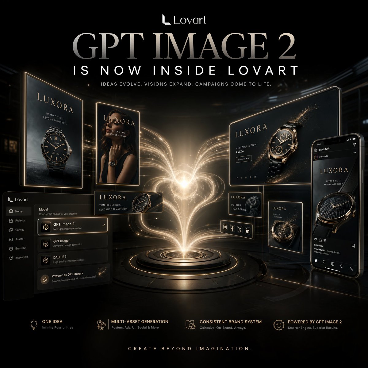 Luxury AI Campaign Launch Poster - AI image template preview