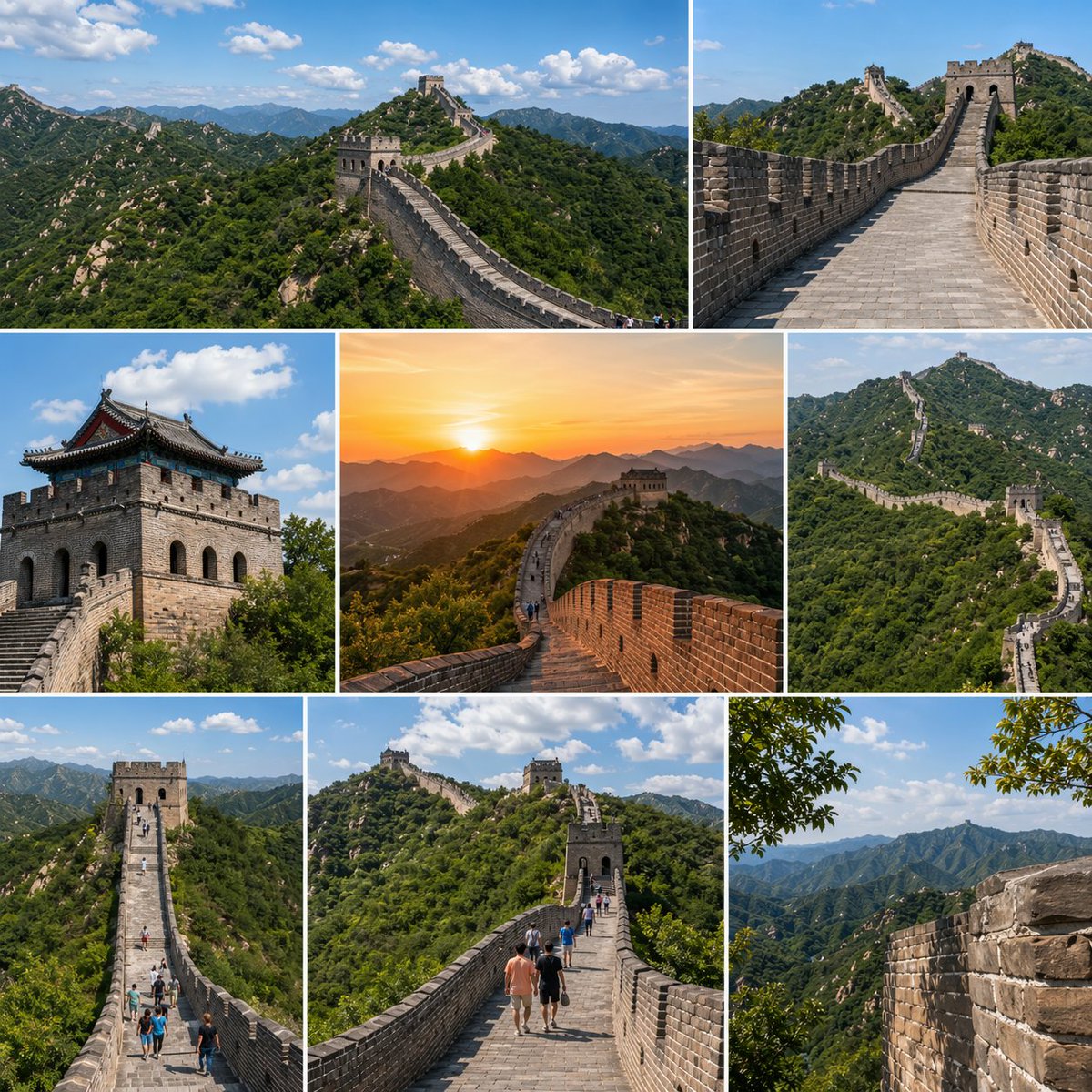 Great Wall Travel Collage - AI image template preview