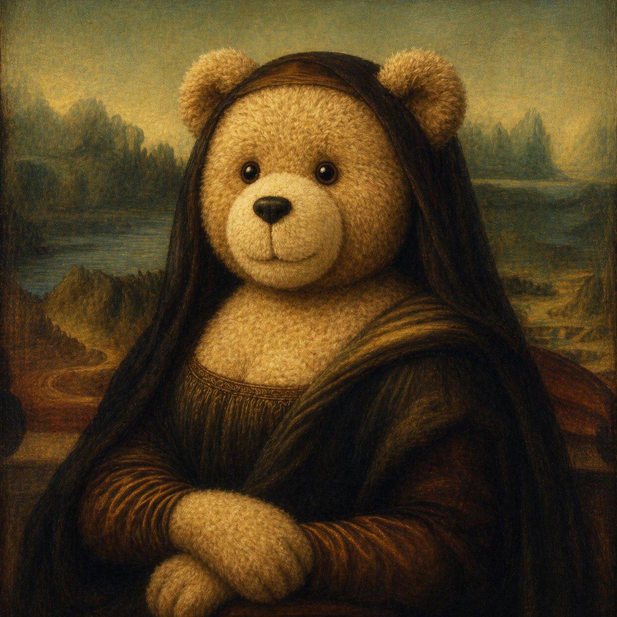 Teddy Bear Mona Lisa Hybrid - AI image template preview