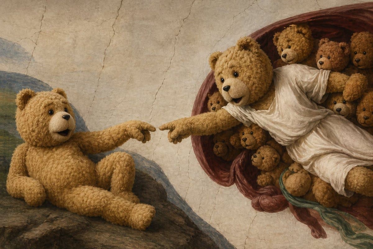Teddy Bear Creation Fresco - AI image template preview