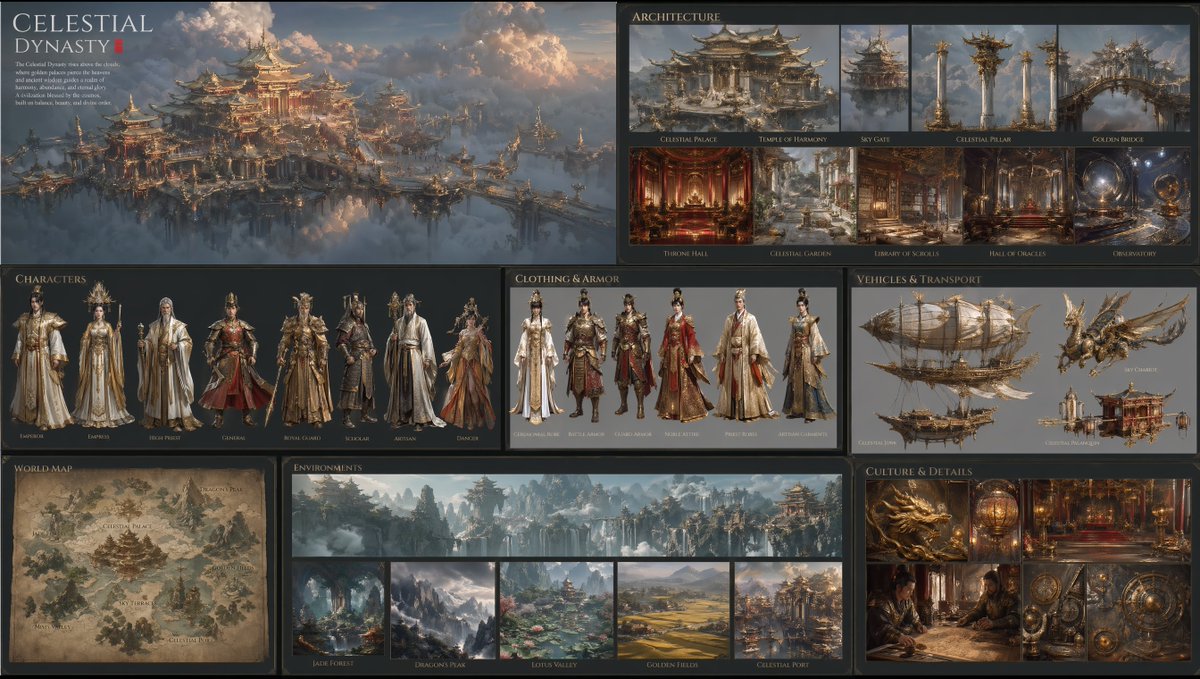 Celestial Dynasty World Bible Board - AI image template preview