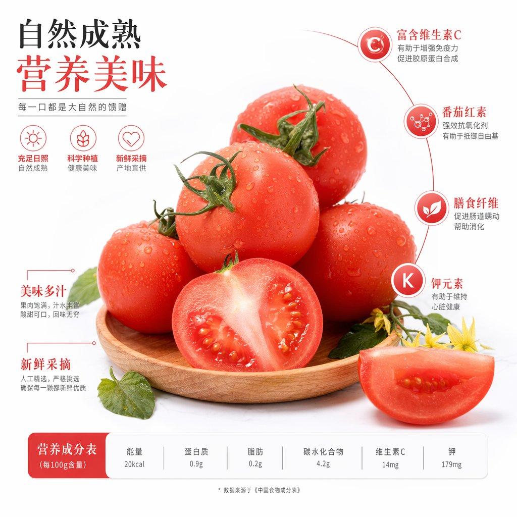 Chinese Tomato Nutrition Poster - AI image template preview