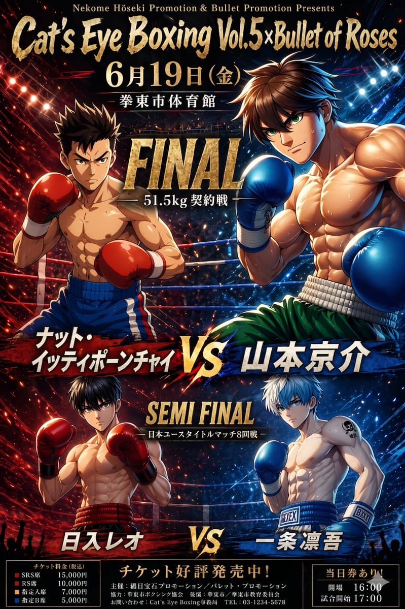 Anime Boxing Match Poster - AI image template preview