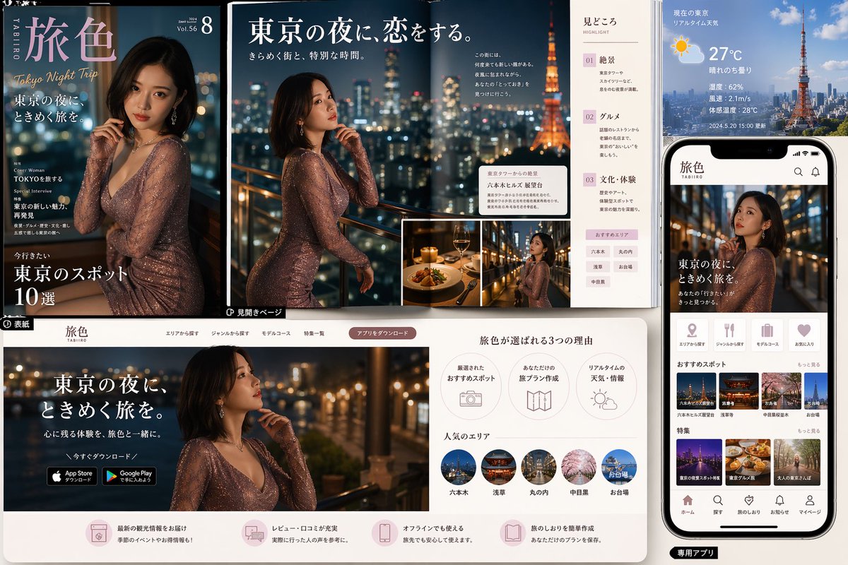 Tokyo Night Travel Brand Mockup - AI image template preview