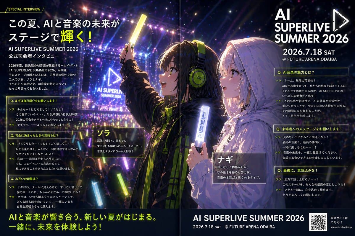 Anime Concert Interview Magazine Spread - AI image template preview