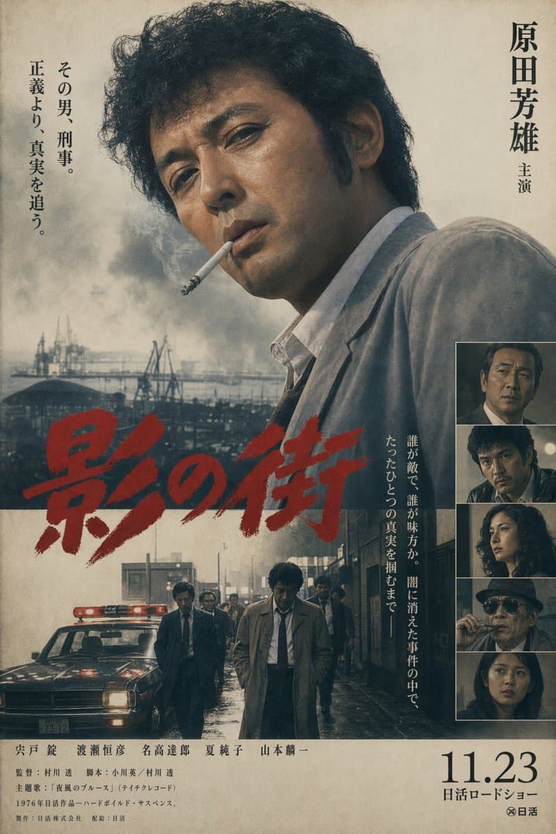 Vintage Japanese Crime Film Poster - AI image template preview