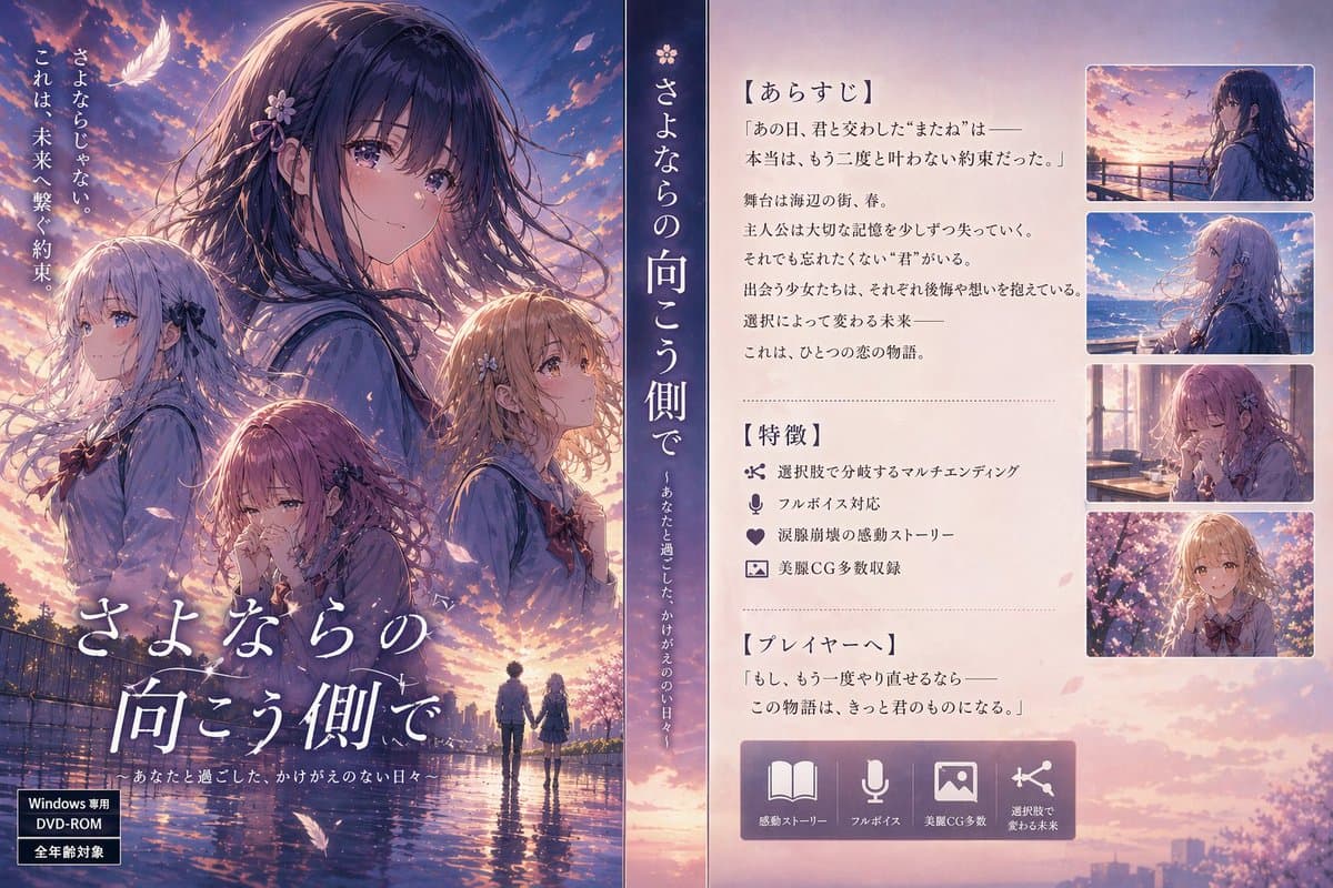 Japanese Visual Novel Promo Poster - AI image template preview