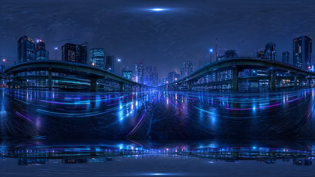Cyberpunk City Highway HDRI - AI image template preview