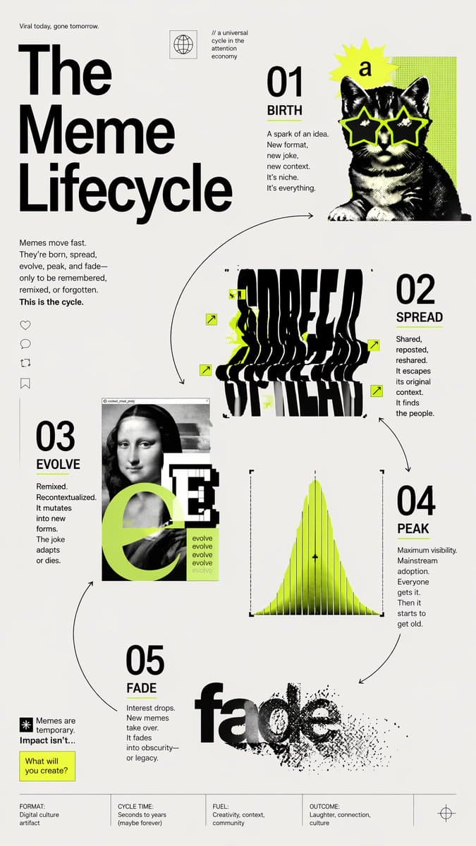 Meme Lifecycle Editorial Infographic preview