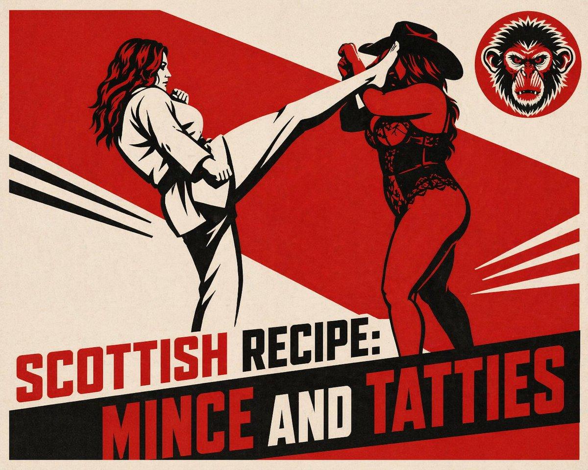 Vintage Red Propaganda Fight Poster - AI image template preview
