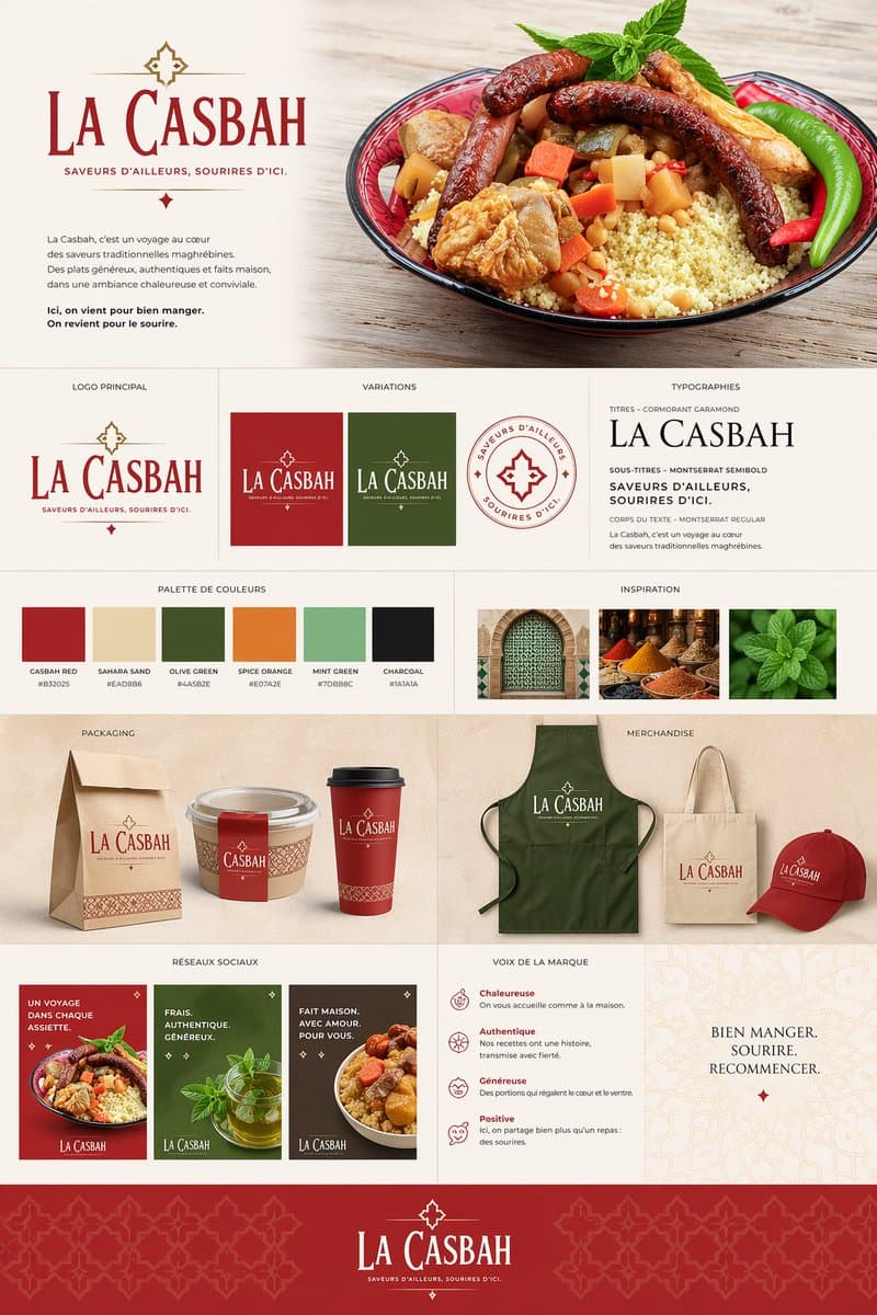 Moroccan Restaurant Brand Board - AI image template preview