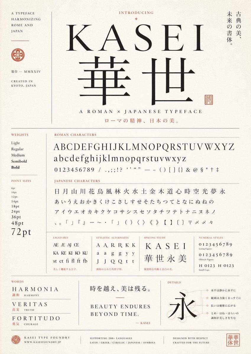 Japanese Roman Typeface Specimen Poster - AI image template preview