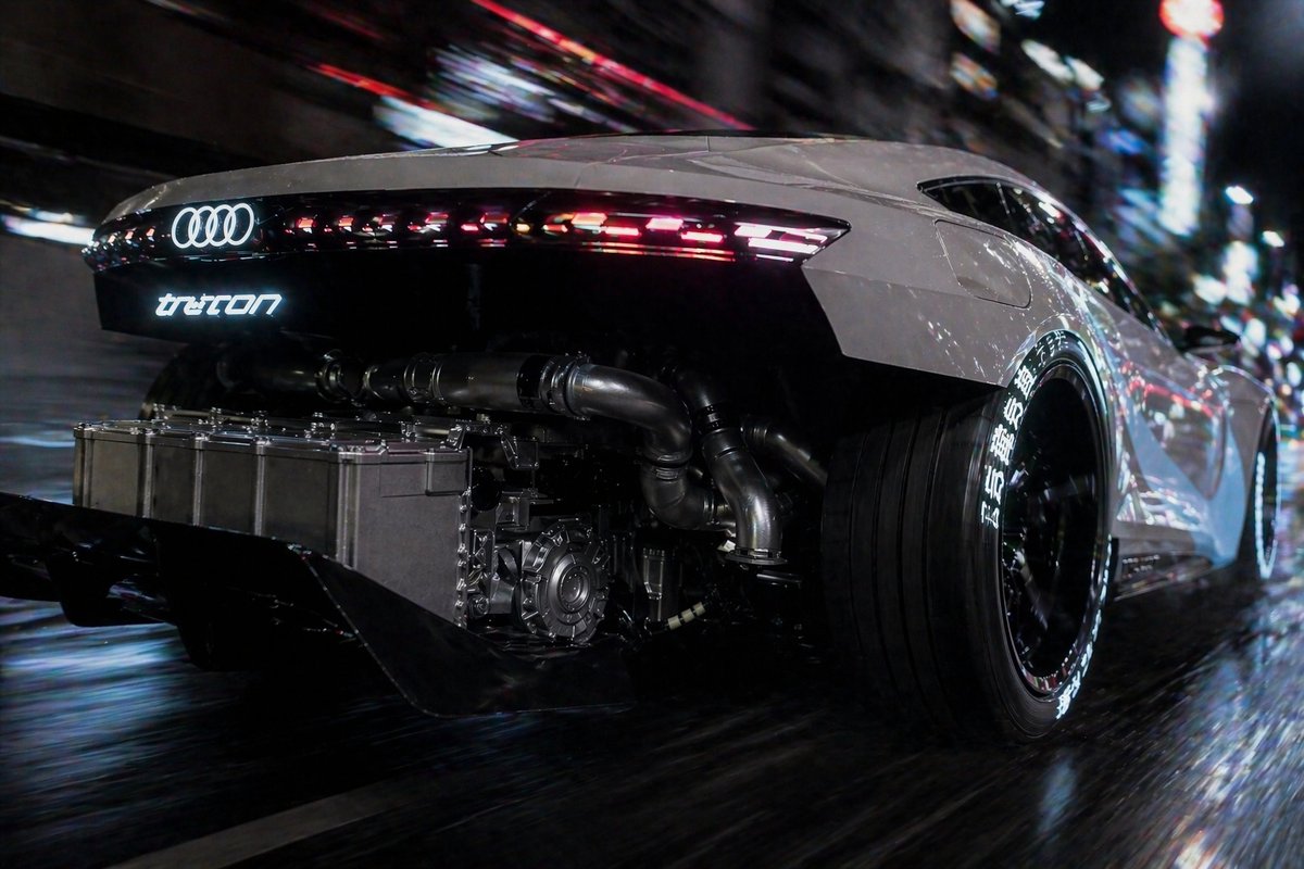 Cyberpunk Audi Rear Chase Shot - AI image template preview