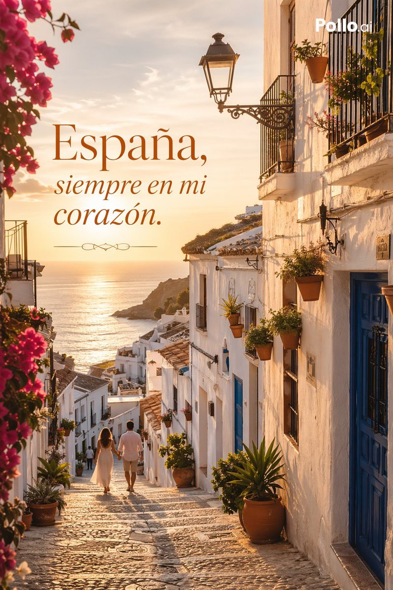 Luxury Spain Sunset Travel Poster - AI image template preview