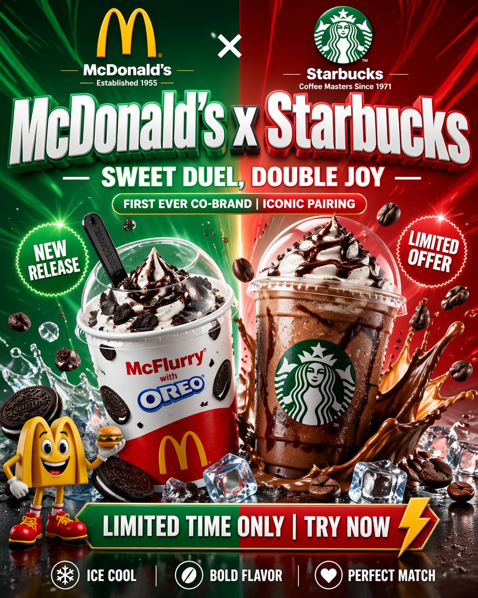 McDonald's x Starbucks Promo Poster - AI image template preview