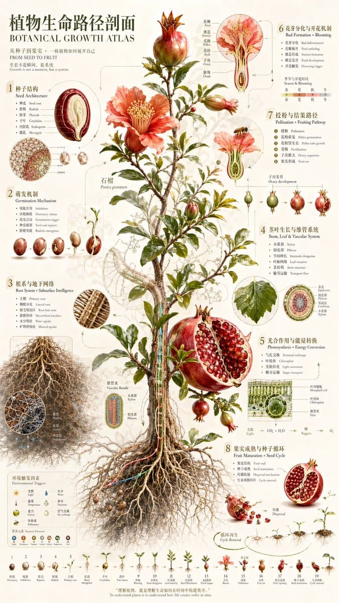 Botanical Growth Atlas Poster - AI image template preview