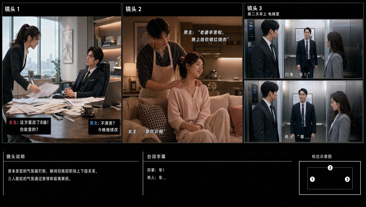 Chinese Drama Storyboard Sheet - AI image template preview