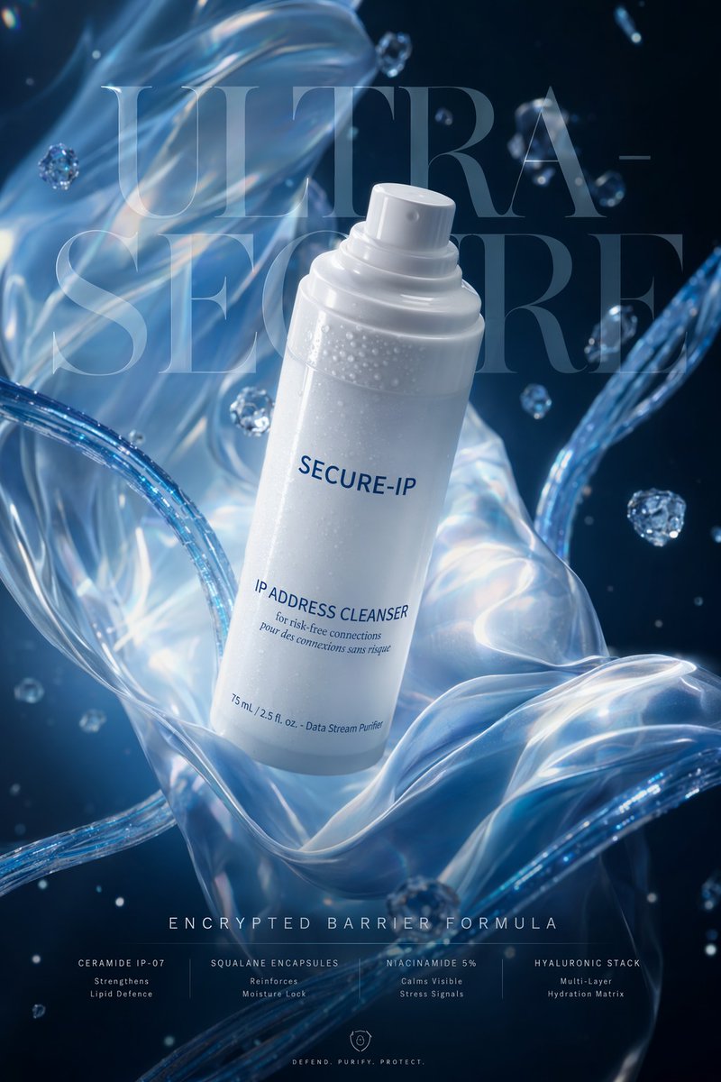 Futuristic Cyber Skincare Ad Poster - AI image template preview