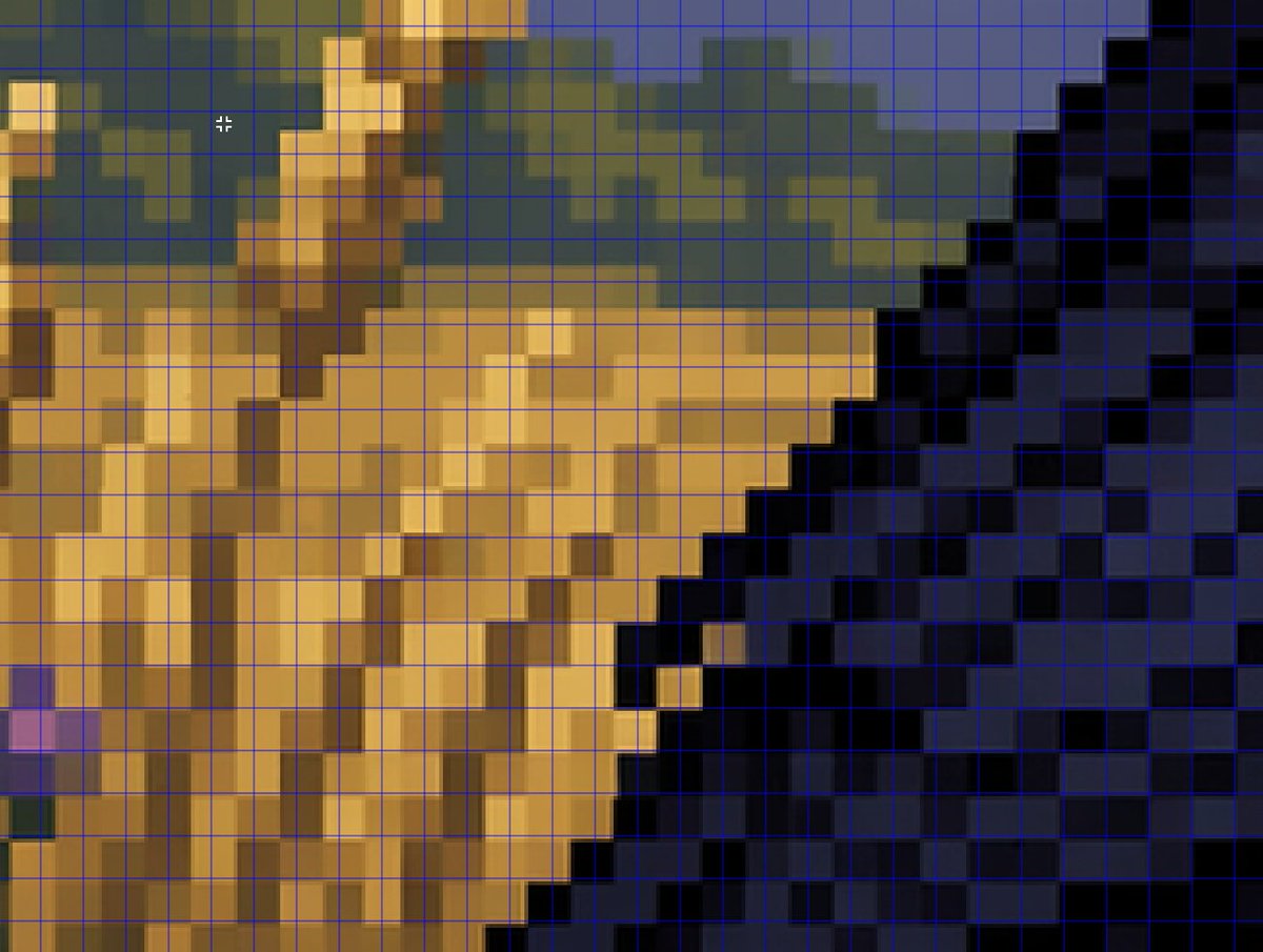 Zoomed Fake Pixel Art Grid Analysis - AI image template preview