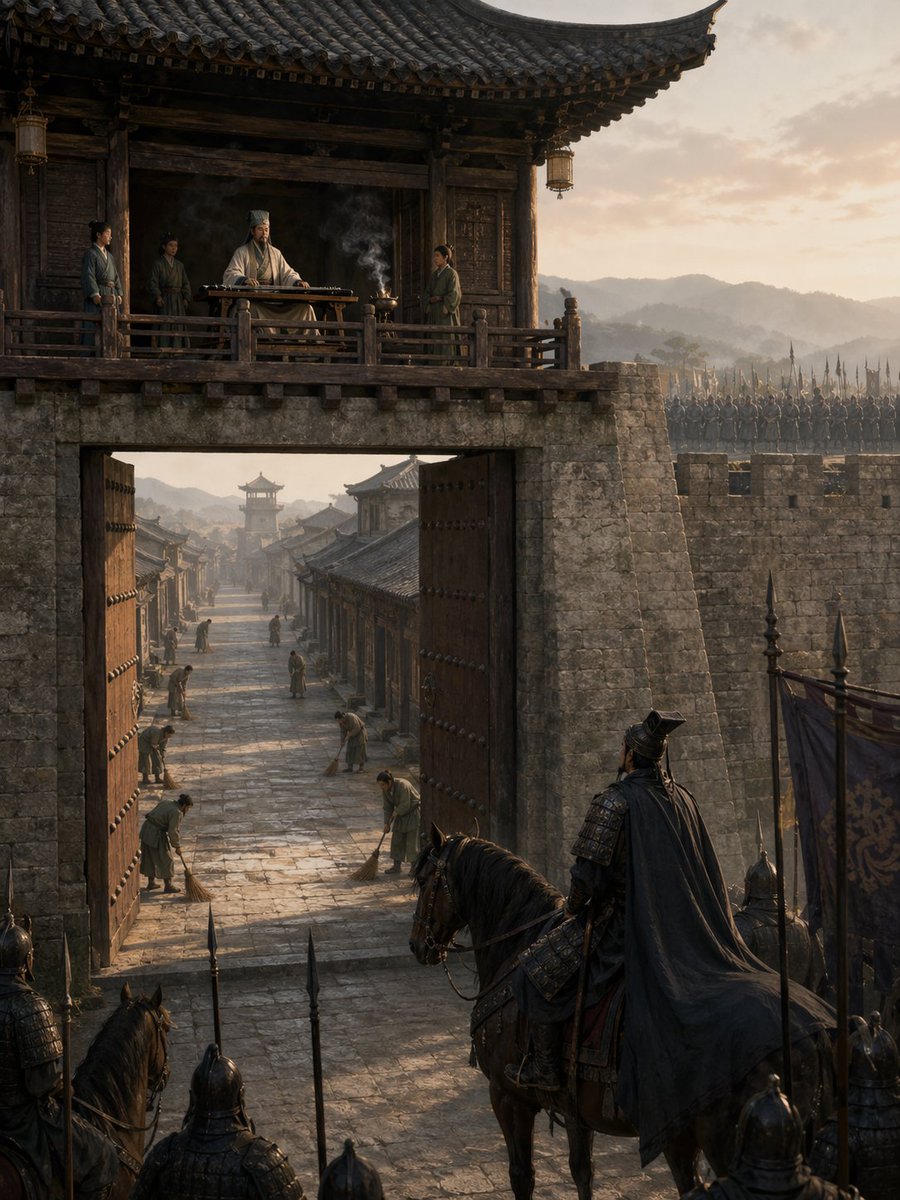 Empty Fort Strategy at the City Gate - AI image template preview