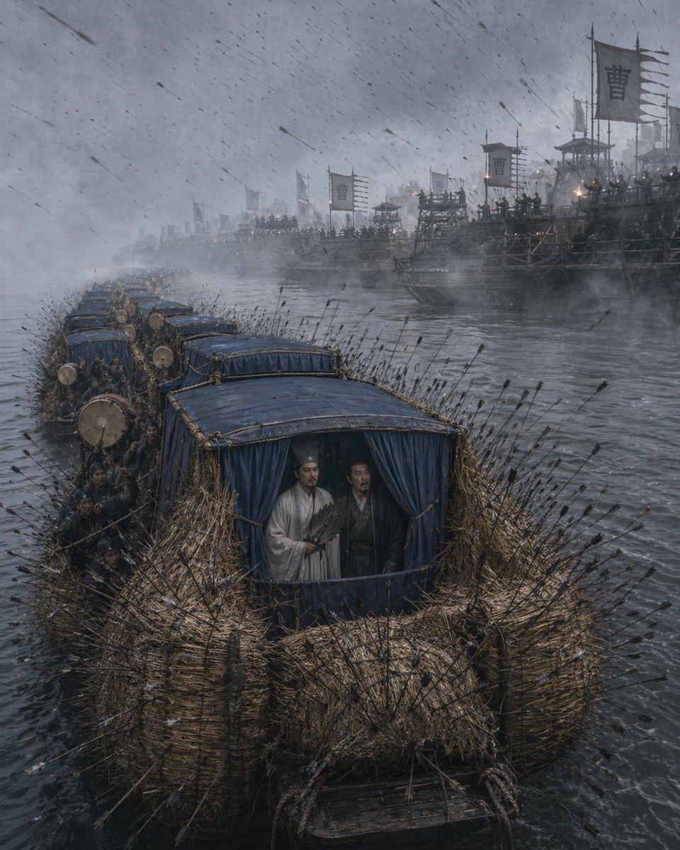 Borrowing Arrows with Straw Boats - AI image template preview