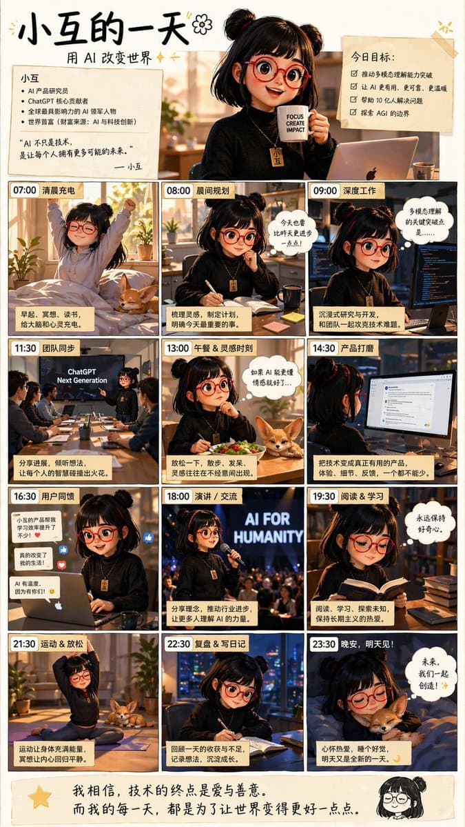 AI Girl Daily Routine Poster - AI image template preview