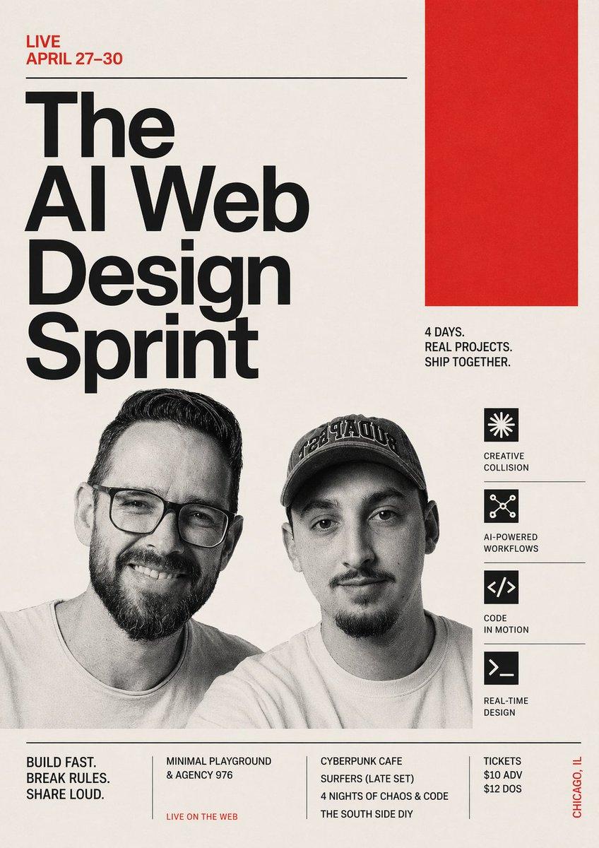 Swiss Poster for AI Web Design Sprint - AI image template preview