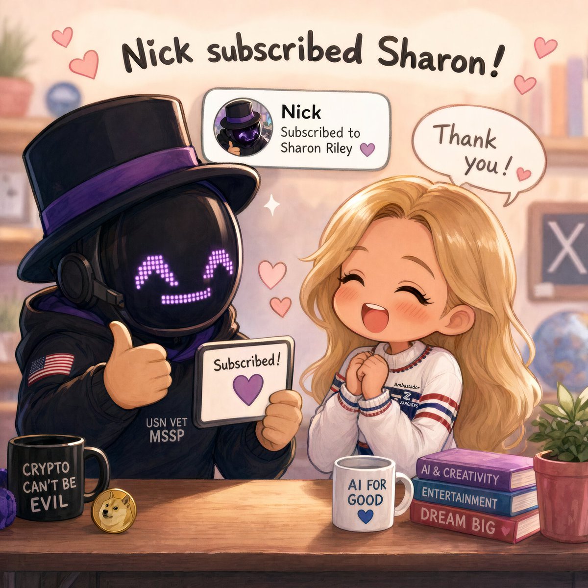 Cute Subscription Celebration Illustration - AI image template preview