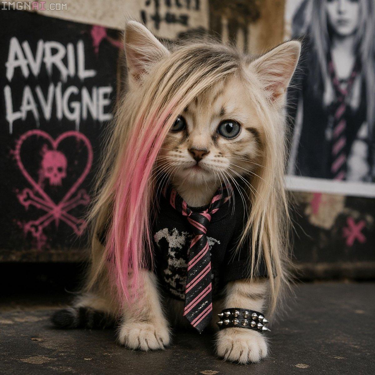 Pop-Punk Emo Kitten Portrait - AI image template preview