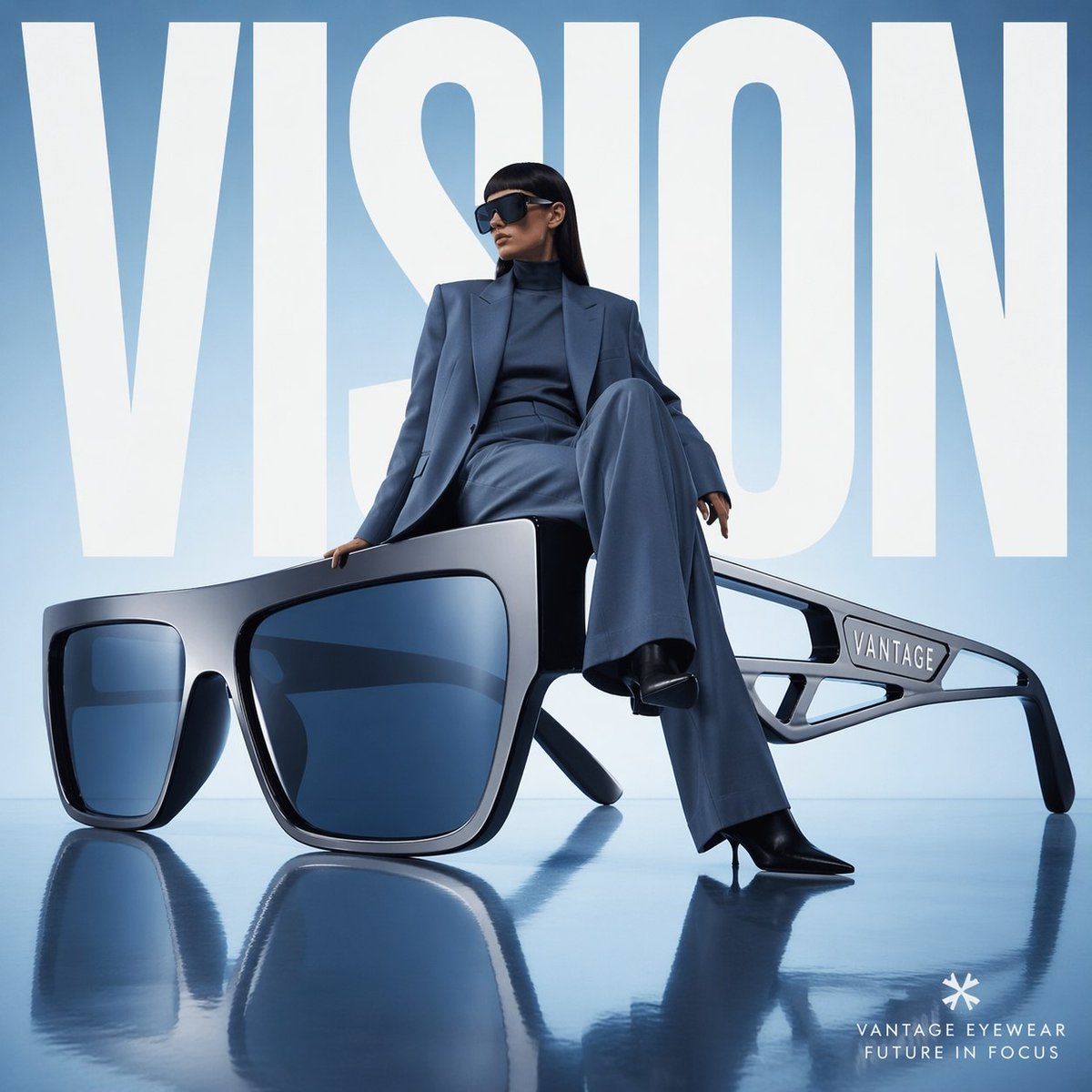 Avant-Garde Eyewear Fashion Ad - AI image template preview
