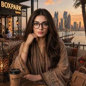 Doha Waterfront Portrait - AI image template preview