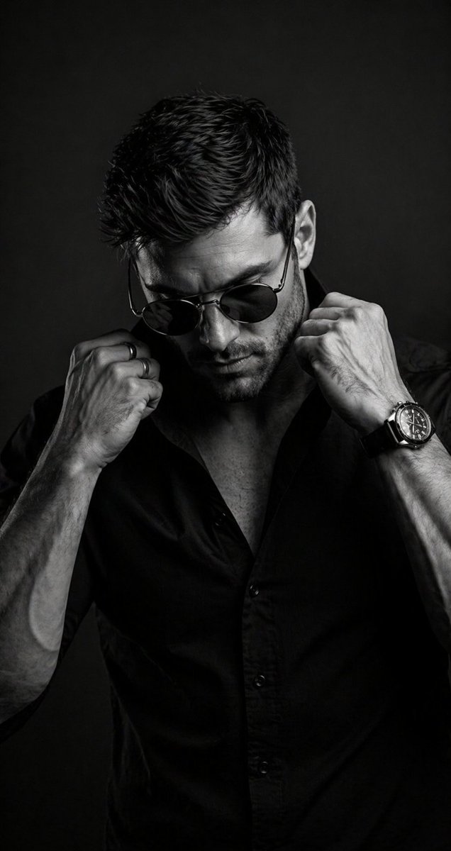 B&W Cinematic Studio Portrait - AI image template preview