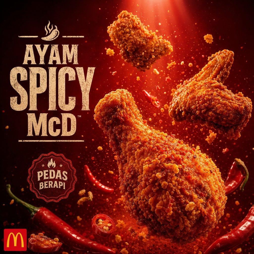 Explosive Fried Chicken Advertisement - AI image template preview