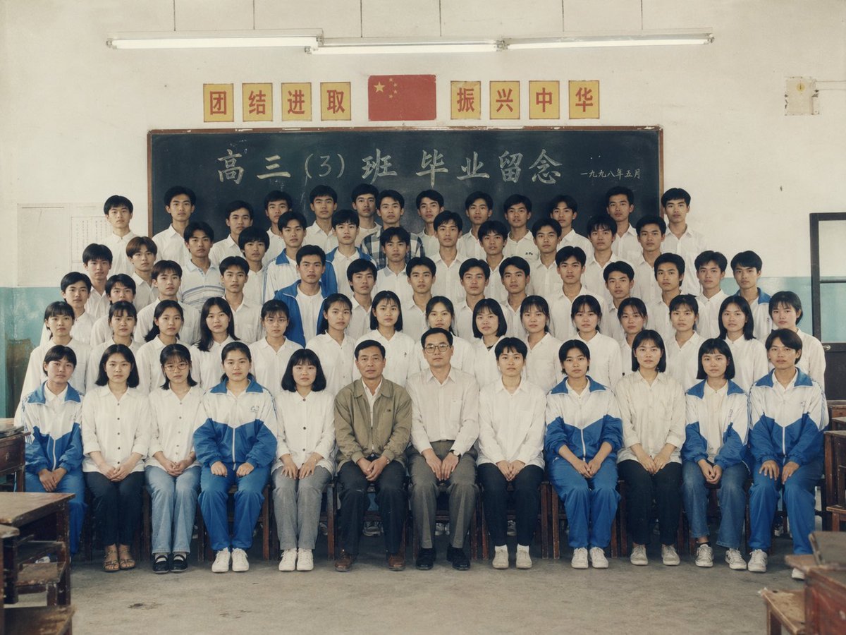 90s Chinese Graduation Photo Prompt - AI image template preview