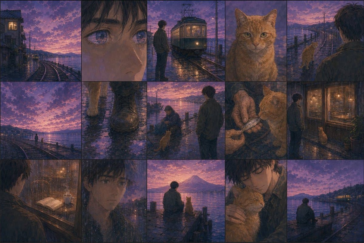 Haruki Murakami Style Comic Prompt - AI image template preview
