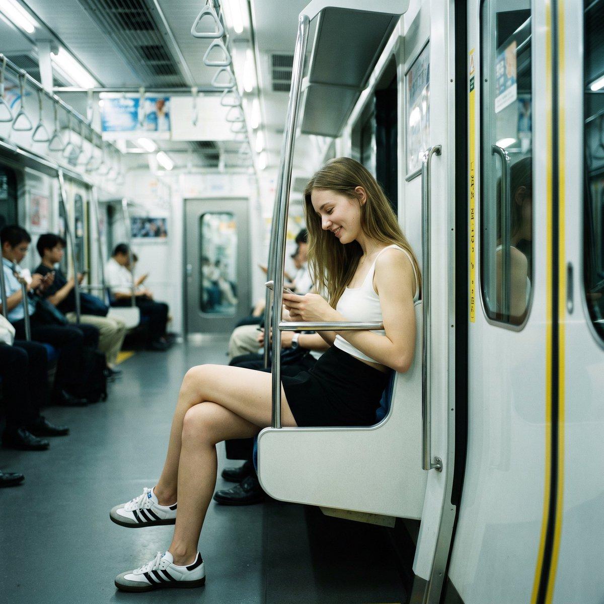 Realistic Subway Candid Portrait - AI image template preview