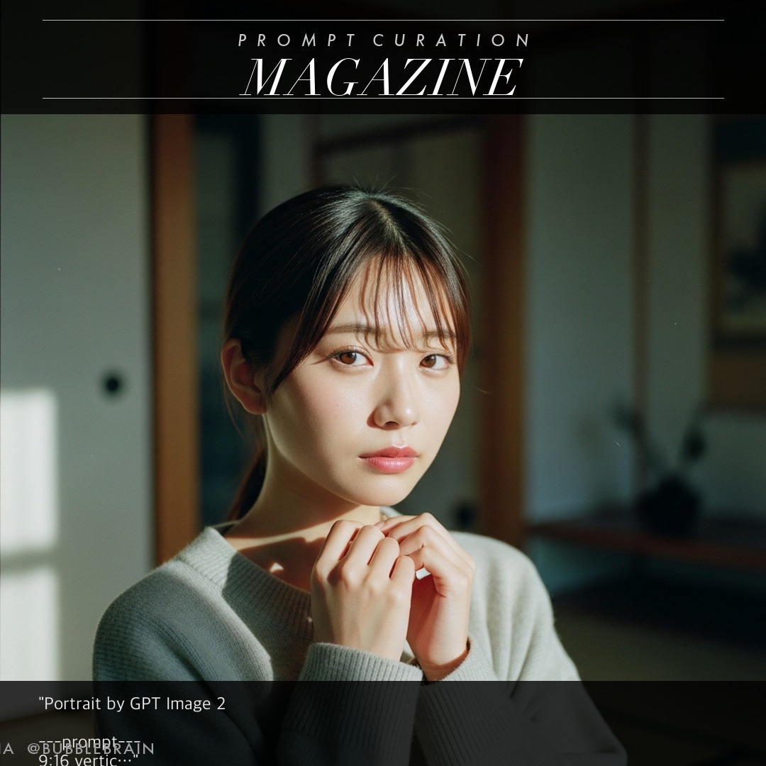 Japanese Fuji film style portrait - AI image template preview