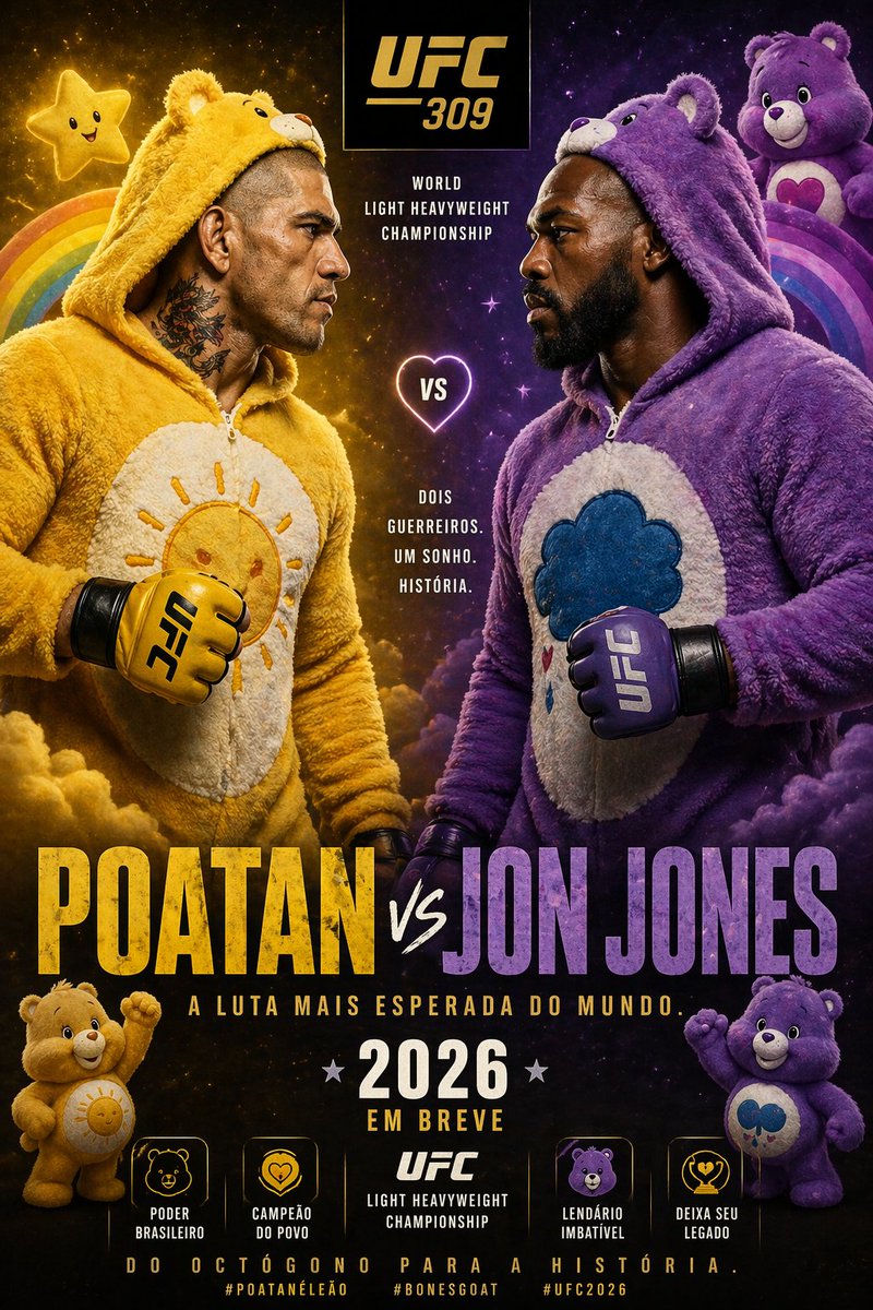 Jon Jones vs Poatan Care Bears Style - AI image template preview