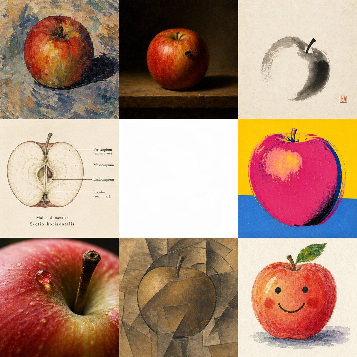Apple in Eight Visual Grammars - AI image template preview