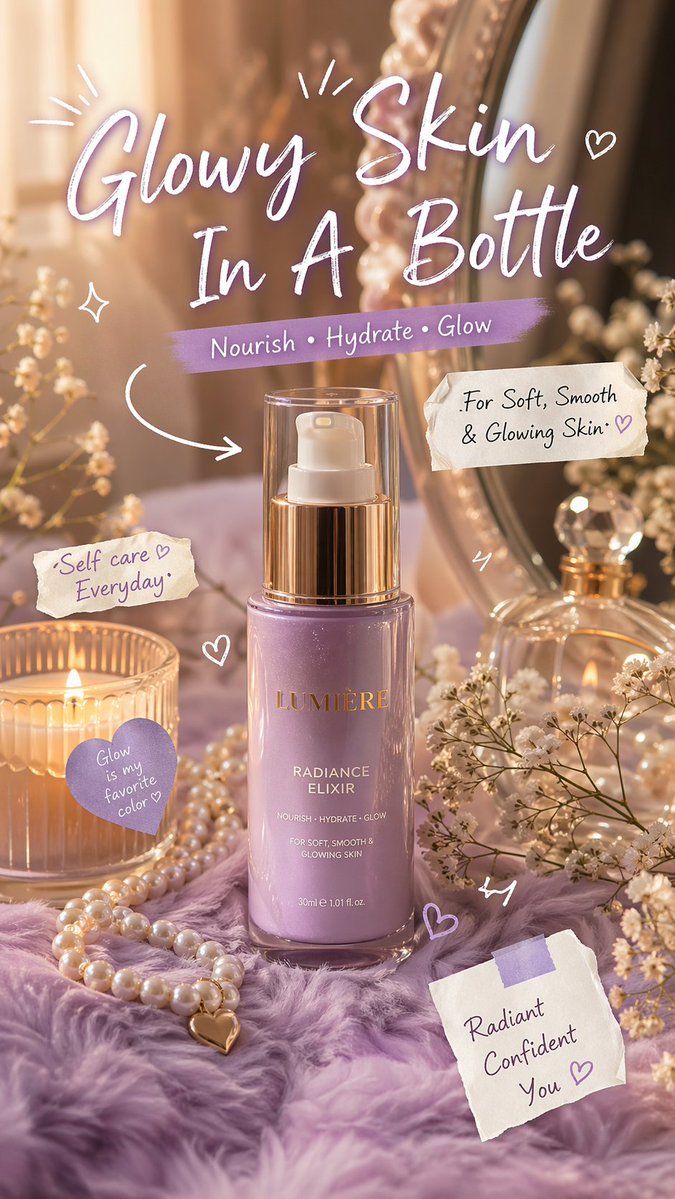 Luxury Lavender Skincare Ad - AI image template preview