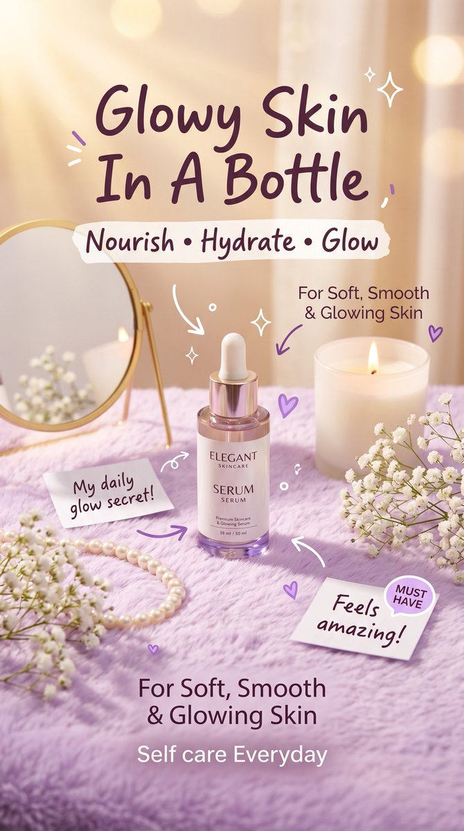 Pastel Luxury Skincare Ad - AI image template preview