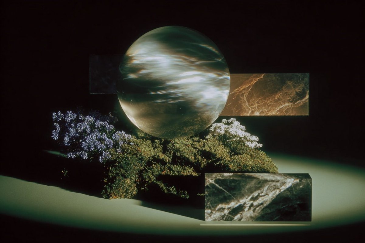 Surreal Planetary Sculpture Still Life - AI image template preview
