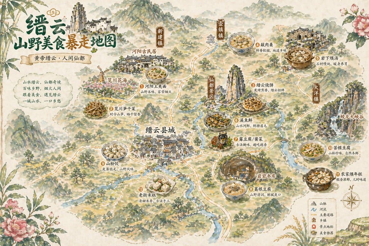 Vintage Chinese Food Map Poster - AI image template preview