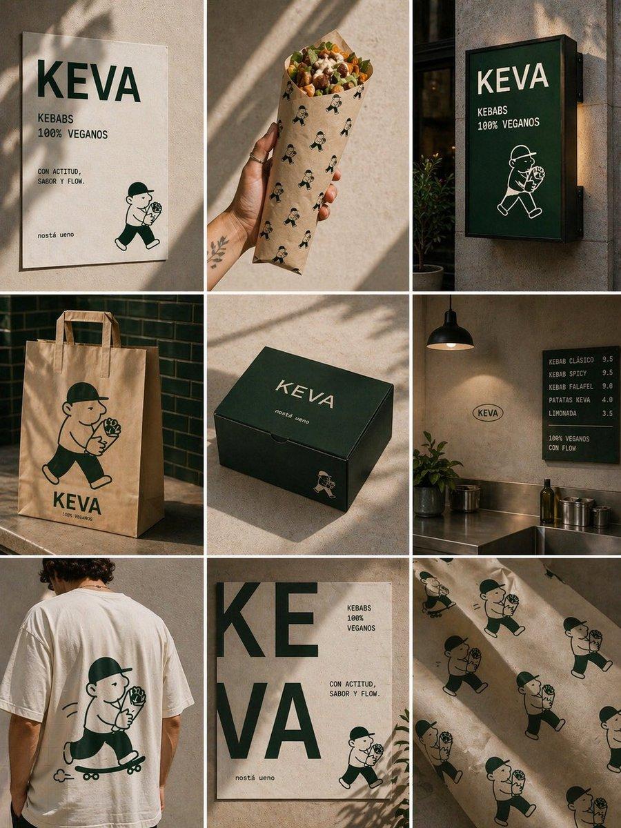 KEVA Vegan Kebab Brand Moodboard - AI image template preview
