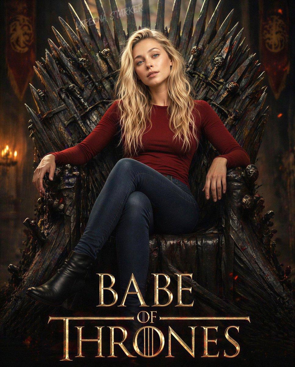 Modern Queen on Iron Throne Poster - AI image template preview