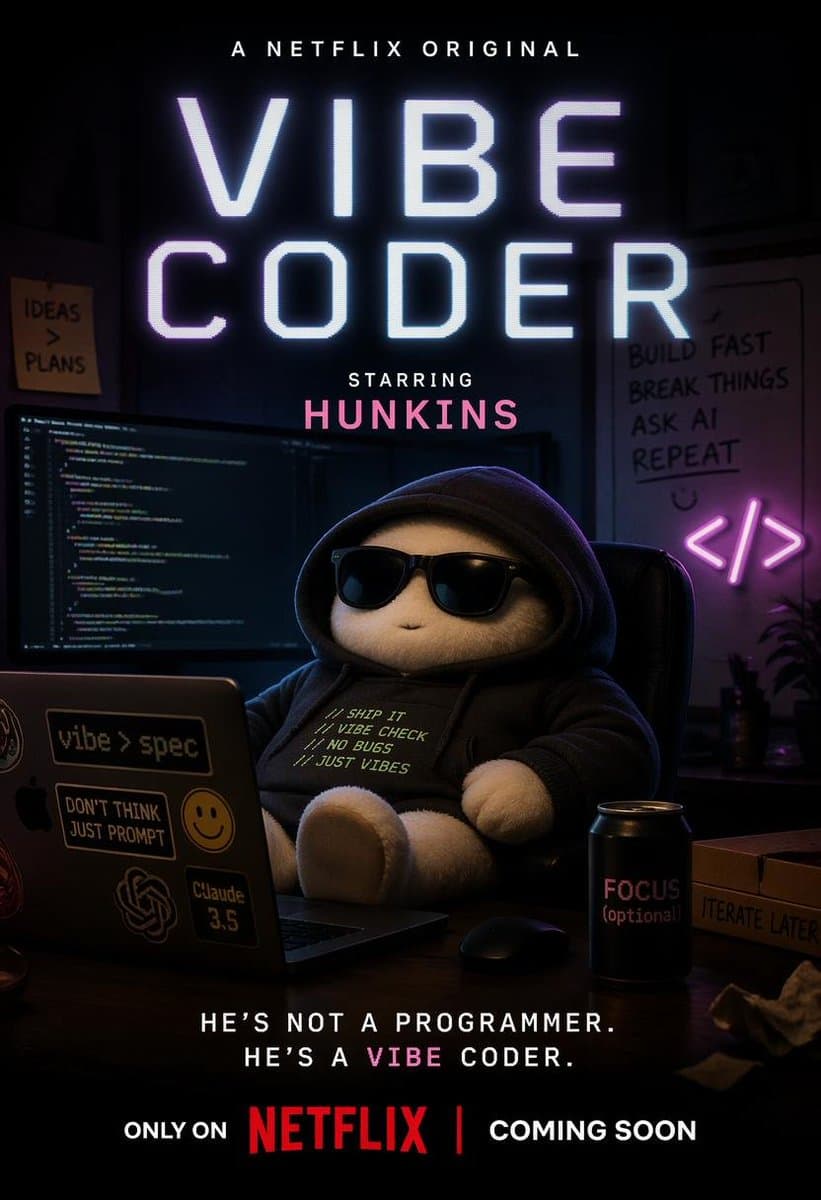 Netflix-Style Vibe Coder Poster - AI image template preview